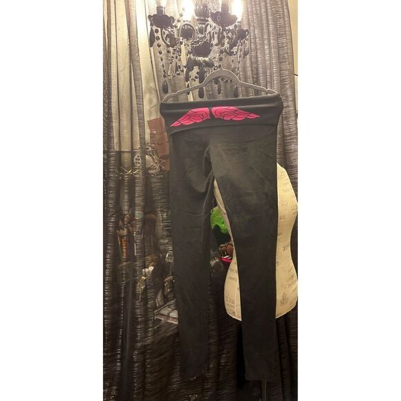 Victoria's Secret VS neon hot pink angel wings supermodel Yoga Leggings pants la - Picture 3 of 8